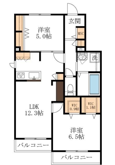 【へーベルメゾン】maison de calme（203） 間取り図画像