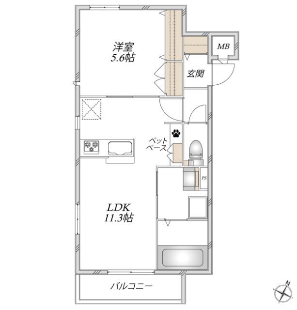 【ヘーベルメゾン】シャンテイーリオ（202） 間取り図画像