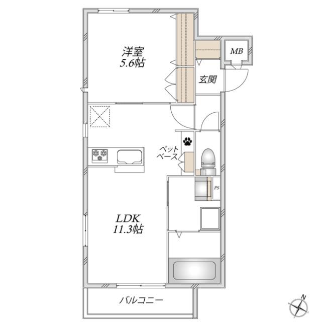 【ヘーベルメゾン】シャンテイーリオ（302） 間取り図画像