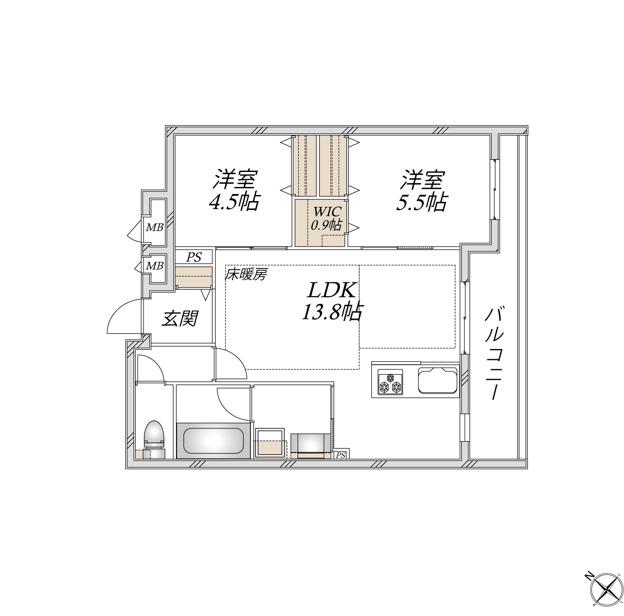 【ヘーベルメゾン】領家プライムコートⅠ（303） 間取り図画像
