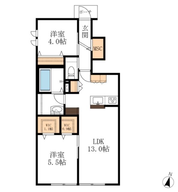 【ヘーベルメゾン】パークメゾン上小町（101） 間取り図画像