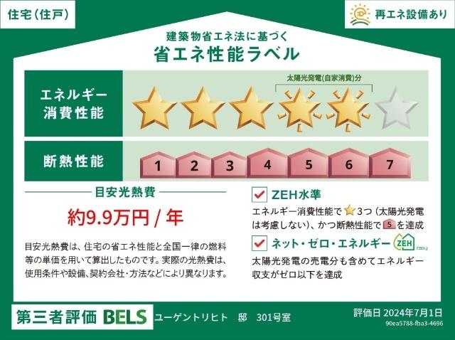 【へーベルメゾン】ユーゲントリヒト（301） 省エネ性能表示ラベル