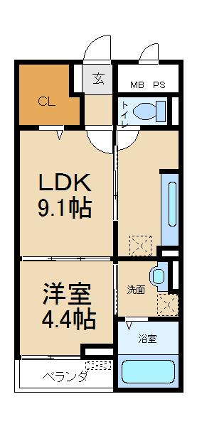 パルク栄光（105） 間取り図画像