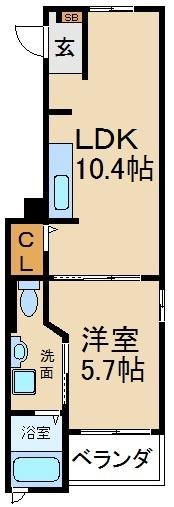 ルミエ−ル　ハタ（201） 間取り図画像