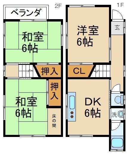 国松町一戸建 間取り図画像