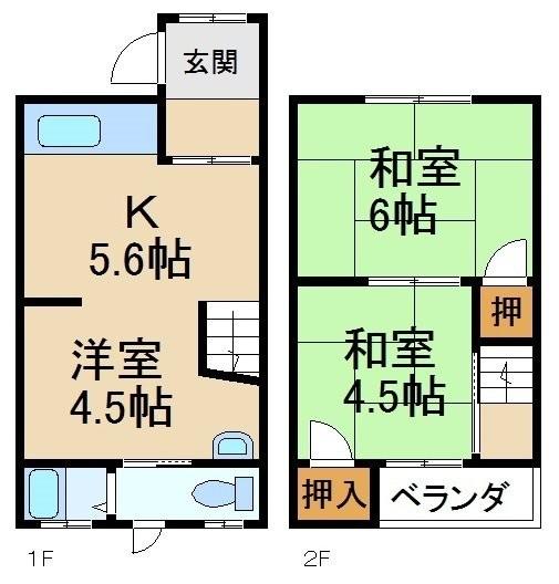 日新町テラスハウス 間取り図画像