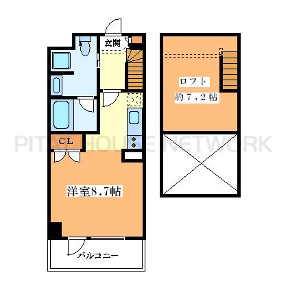 エスリード大阪シティーウエスト 間取り図写真 実際のお部屋左右反転