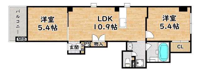 左1号室　右2号室