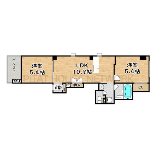 左1号室　右2号室