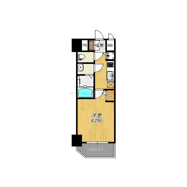 角部屋の洋室