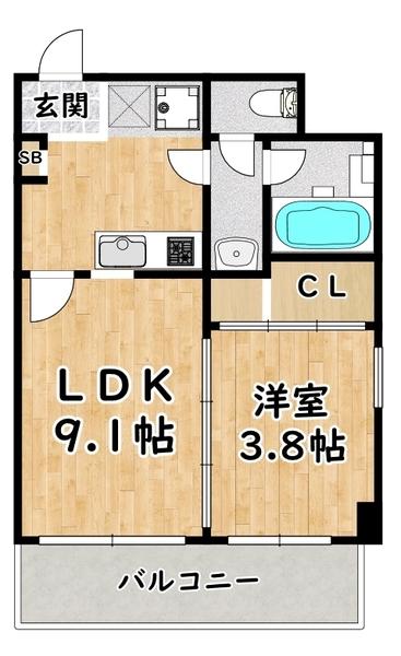 1ＬＤＫ２口キッチン