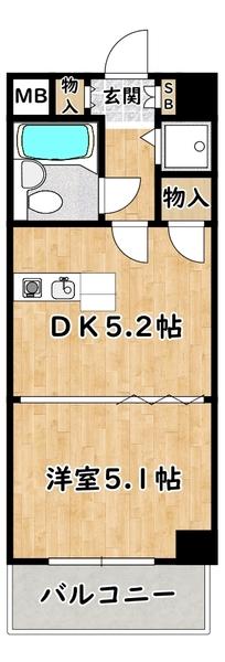 ゆったり１DKです