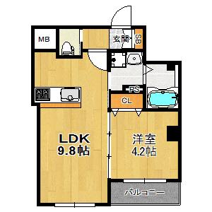 1ＬＤＫ３口キッチン