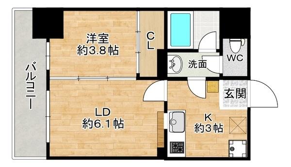 1ＬＤＫ２口キッチン