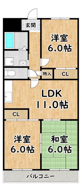 64㎡の3ＬＤＫ