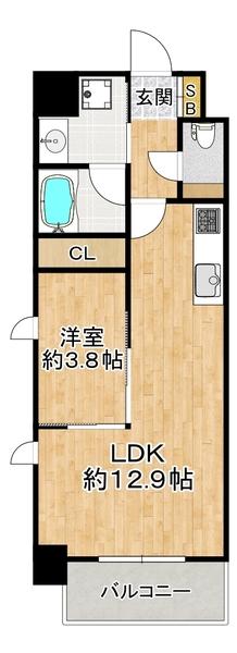 1LDK角部屋