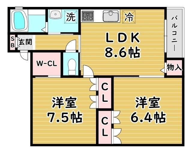 シャーメゾン田川北 間取り図画像