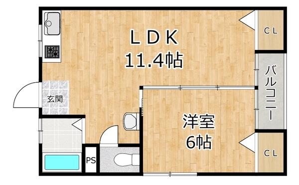 マンションなぎさ 間取り図画像