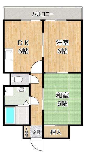 千舟リバービューマンション 間取り図画像