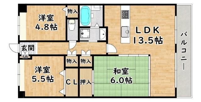 淀川ハイライフマンション（307） 間取り図画像