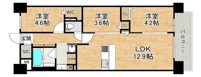 スプランディッド大阪NAMBA　LINE 間取り図画像