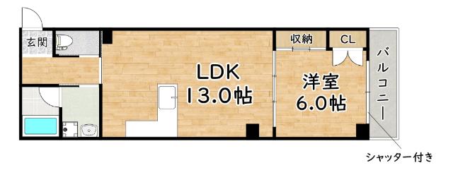 WOODY千船 間取り図画像