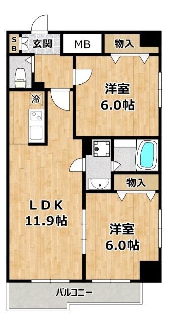 大阪市西淀川区千舟マンション 間取り図画像