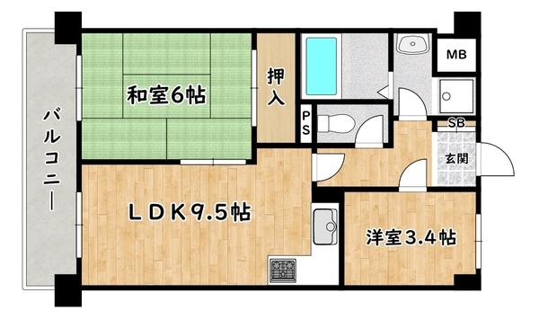 ライオンズマンション西淀川 間取り図画像