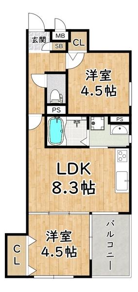 ラモーナ佃Ⅰ 間取り図画像