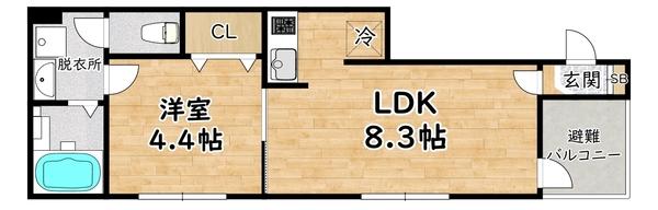 大阪市西淀川区千舟アパート 間取り図画像