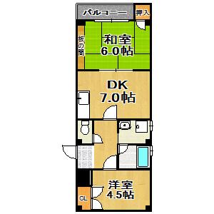 エースハイツ歌島 間取り図画像