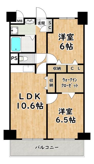 ボヌールみてじま 間取り図画像