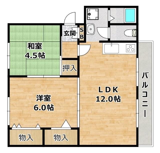 新北野第一コーポＡ棟 間取り図画像