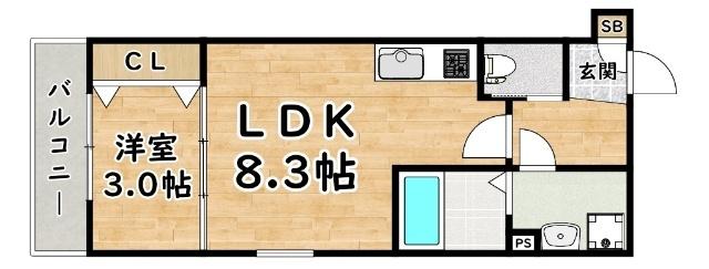 ジーメゾン姫島 間取り図画像