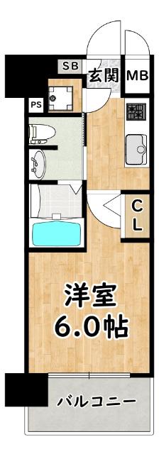 エスリード新北野 間取り図画像