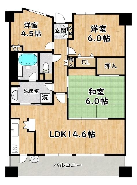 リバーガーデンかしま 間取り図画像