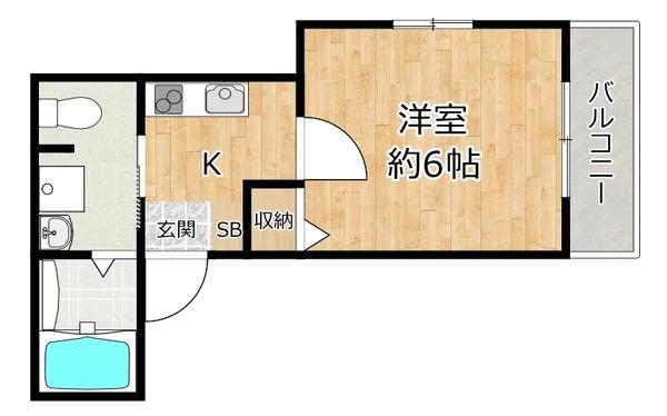 大阪市西淀川区出来島アパート 間取り図画像