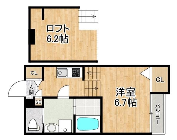 OKエステート竹島 間取り図画像