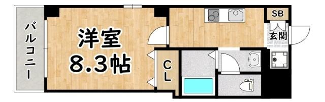 リズ新北野 間取り図画像