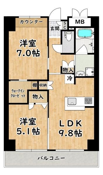 villa淀川 間取り図画像