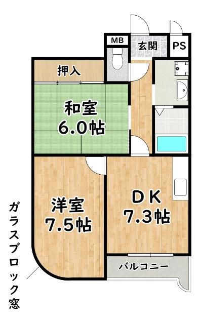 シロハイヌ姫里2（エクセルライフ姫里） 間取り図画像