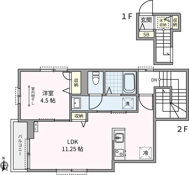 Place　Yaem（201） 間取り図画像