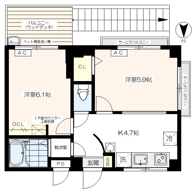 Sera.U高円寺南（201） 間取り図画像