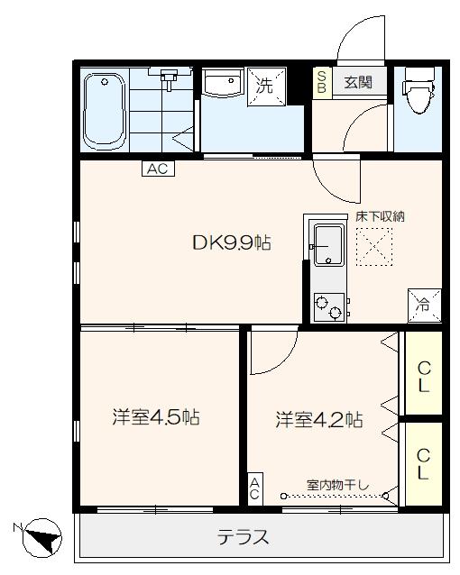 ビバーナムコート（101） 間取り図画像