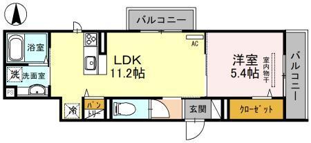 D-room西難波（303） 間取り図画像