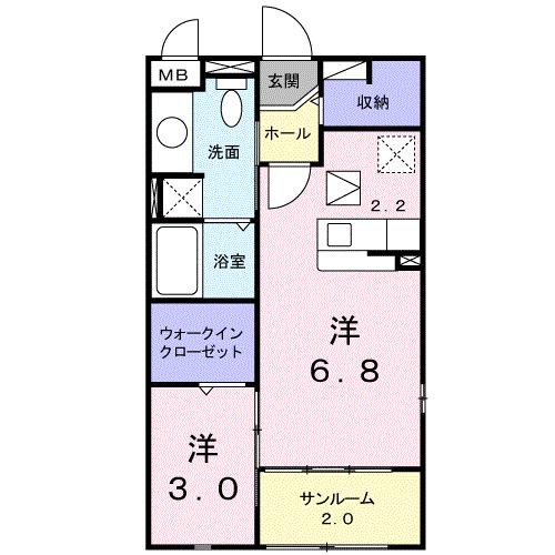 サニープレイスⅠ（101） 間取り図画像