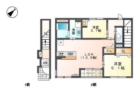 ヴェルジュ 間取り図画像