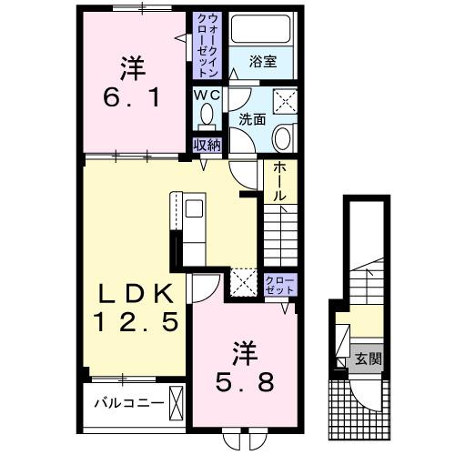 個邸昆陽（202） 間取り図画像