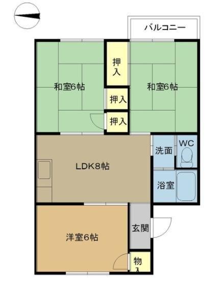 尼崎市富松町アパート 間取り図画像