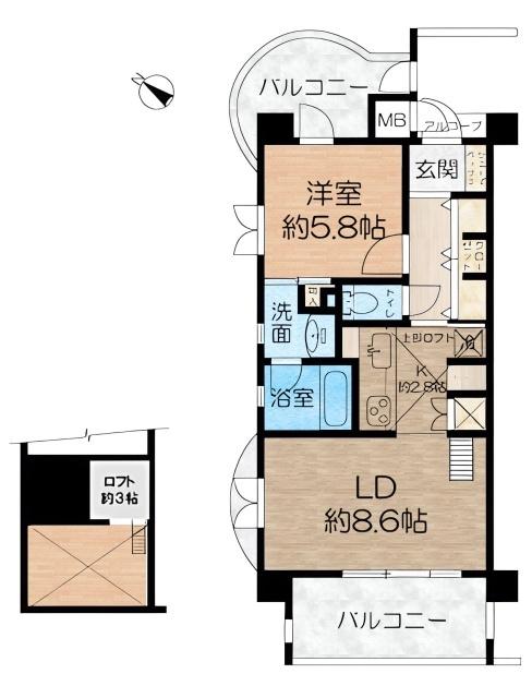 尼崎市南武庫之荘マンション 間取り図画像